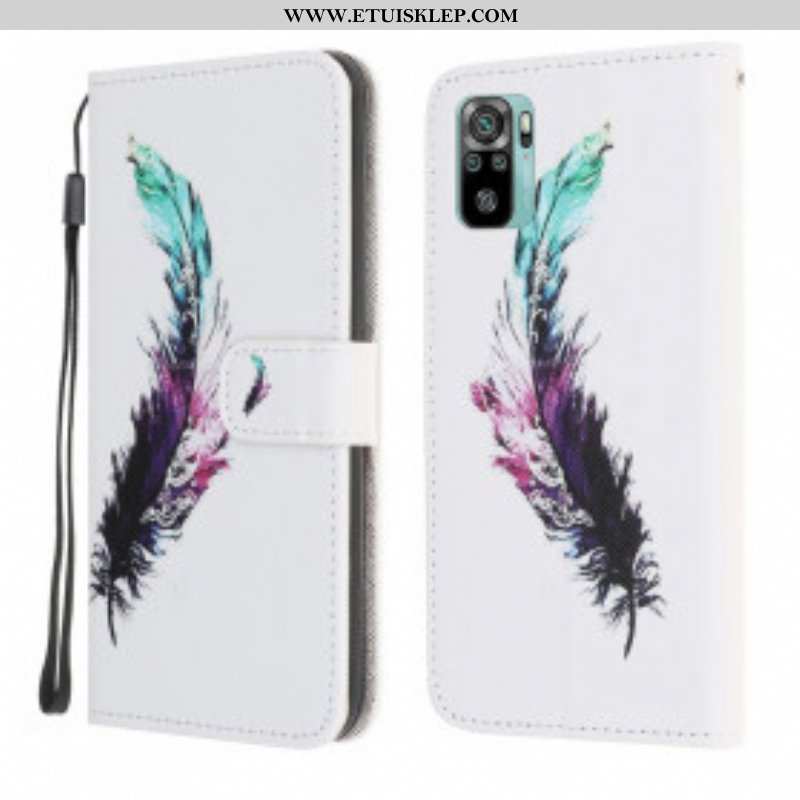 Etui Folio do Xiaomi Redmi Note 10 / 10S z Łańcuch Pióro Z Smyczą
